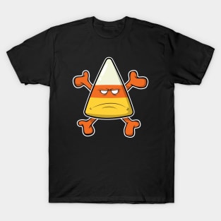 Halloween Candy Corn And Crossbones T-Shirt